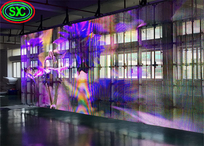 Schermo di visualizzazione principale trasparente dell'interno del LED dello schermo P3.91 di pubblicità dell'esposizione commerciale trasparente della finestra di vetro