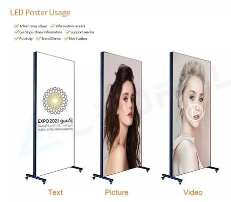 P1.8 P2 P2.5 Pubblicità digitale poster a LED Display mirror Display Screen led display poster