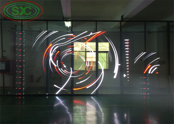 Prezzo buono Manutenzione facile di LED P3.91-7.82 di colore pieno dell'esposizione dello schermo trasparente dell'interno della tenda LED in linea