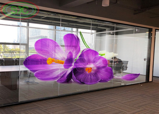 Lunga durata di 50.000 ore per display LED trasparente, adatto per edilizia e media interattivi