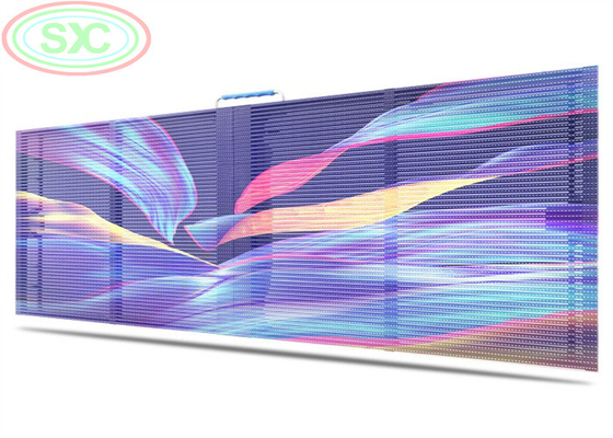 Parete video a LED trasparente P3.91 Indoor Led Mesh Curtain Signage Displays Screen a LED
