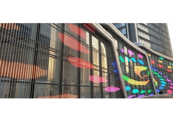 Parete video a LED trasparente P3.91 Indoor Led Mesh Curtain Signage Displays Screen a LED