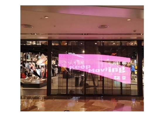 Parete video a LED trasparente P3.91 Indoor Led Mesh Curtain Signage Displays Screen a LED