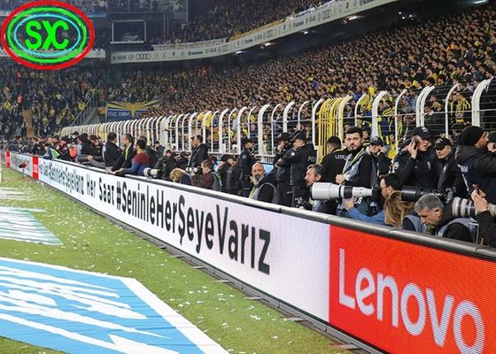 Schermo dello stadio 2024 schermo a LED lettura rapida grande segnaletica armadio in ferro / acciaio perimetro dello stadio display a led