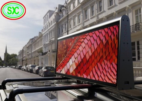 Display di segnale LED impermeabile per auto, all' esterno a colori completi sul tetto di un taxi doppio lato