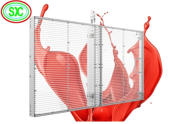 Screen LED trasparente interno P3.9-7.8 Full Color SMD Curved Led Video Wall Glass For Showcase