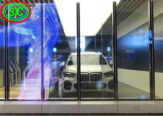 schermo trasparente a LED alta luminosità parete trasparente a colori 32768 punti/metro quadrato