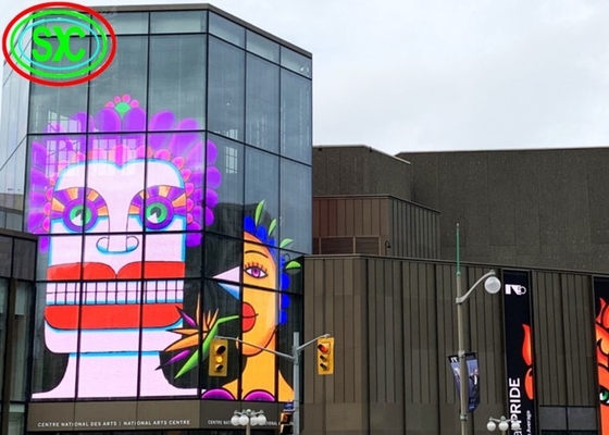 Screen a LED trasparente a colori interiori P3.91 Finestre di vetro montate per centri commerciali