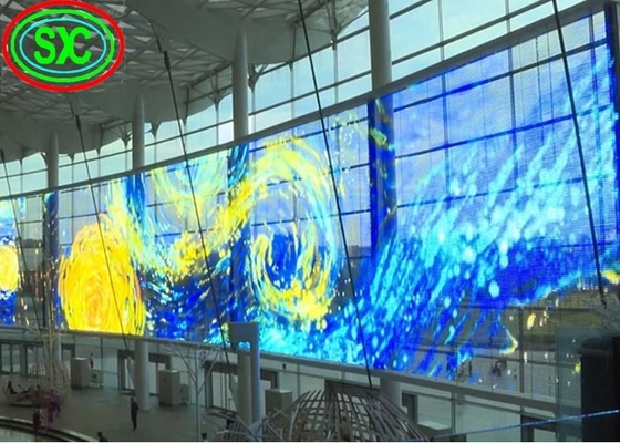 1R1G1B Display trasparente a LED per tende IP43 62500 punti/mq Garanzia di 3 anni