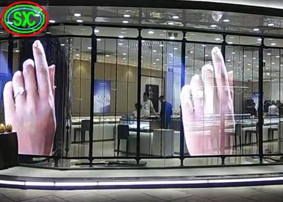 La parete di vetro di angolo di visione 160° ha condotto lo schermo video P3.91 trasparente per Windows