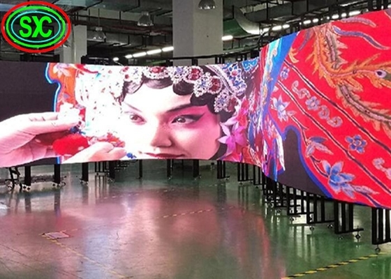 Schermo di visualizzazione del LED della tenda di forma curva P3.91 per la pubblicità, 5500-6500 pidocchi