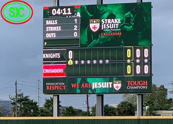 Affitto di alluminio a fusione schermo di stadio ad angolo ampio schermo LED display P10 IP65 impermeabile HD custodia in ferro