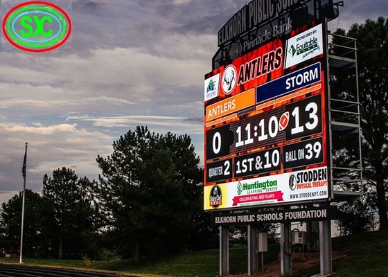 Affitto di alluminio a fusione schermo di stadio ad angolo ampio schermo LED display P10 IP65 impermeabile HD custodia in ferro