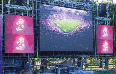 Pubblicità Luminosità 6000k LED video display 1r1g1b 10mm Pixel pitch led video display