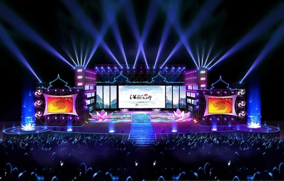 Affitto interno Display a LED a colori P3.91 Video wall Scenario Sfondo