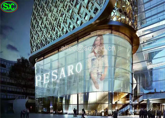 Il vetro trasparente P10.42 ha condotto lo schermo per la finestra con il sistema di WIFI, il potere 800w