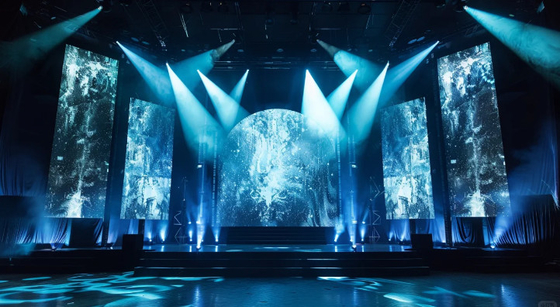 Scenario fisso Indoor Full Color HD 4K P3 Rental LED Display Densità di pixel 62500/mq