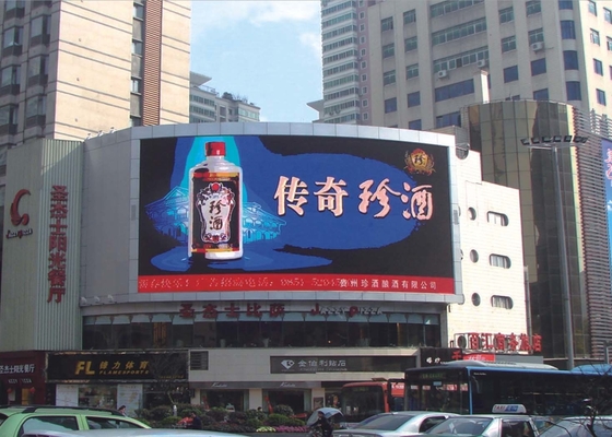 Pubblicità commerciale dello schermo P10 di HD di colore pieno di LED parete all'aperto gigante dell'esposizione della video