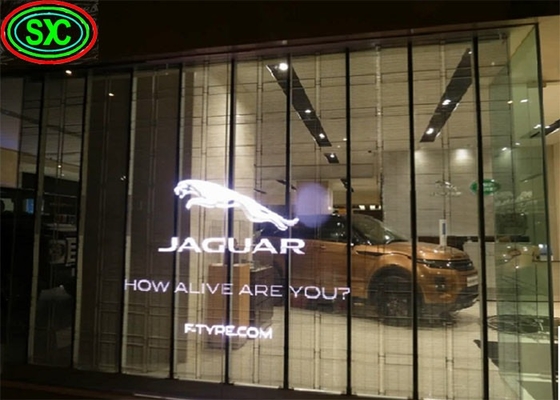 P3.9-7.8 Indoor Full Color Transparent Led Display Screen Smd Vetro curvo per vetrina