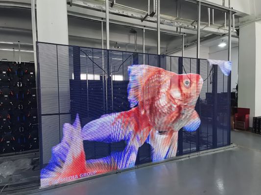 Prezzo buono Parete video LED trasparente P3.91 Indoor Led Mesh Curtain Signage Screen LED in linea