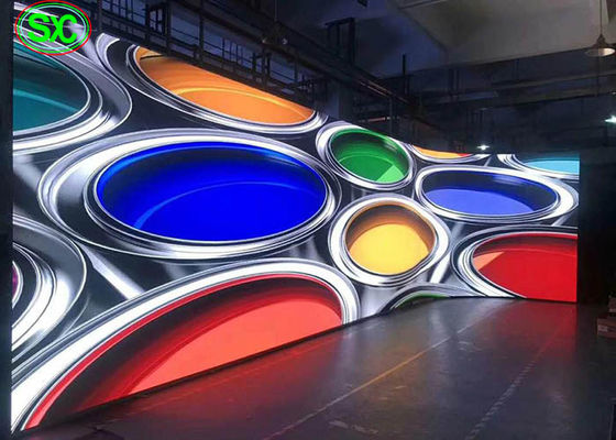 Prezzo buono Schermo locativo dell'interno di colore pieno curvo P4 LED dell'esposizione di LED di colore pieno della video parete in linea