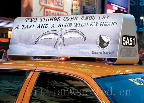 All'aperto Full Color Double Side Taxi P5 Pubblicità LED Display Cartello sul tetto dell'auto impermeabile