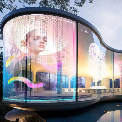 Display LED trasparente flessibile per interni ad alta risoluzione P6 di alta qualità per vetrate/pubblicità