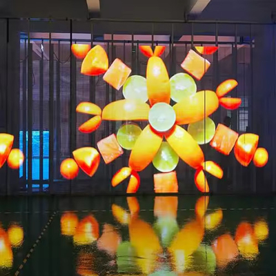 P2.6 schermo trasparente a led griglia a colori piene schermo di ghiaccio a led interno schermo pubblicitario elettronico finestra di vetro