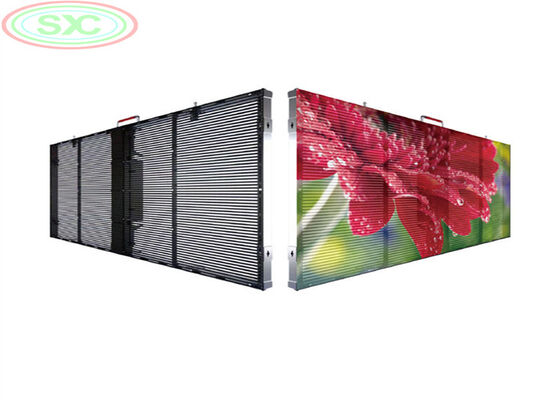 Display LED RGB trasparente che combina un design sottile e un'elevata luminosità per una pubblicità efficace su architetture moderne in vetro