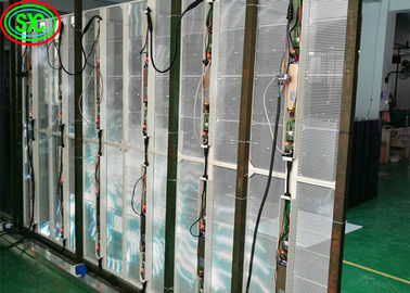 Indoor P3.91 Transparent LED Screen Glass Window Aluminium Cabinet Materiale schermo trasparente led