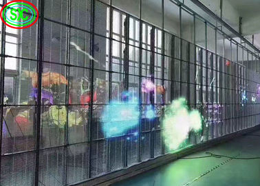 Indoor P3.91 Transparent LED Screen Glass Window Aluminium Cabinet Materiale schermo trasparente led