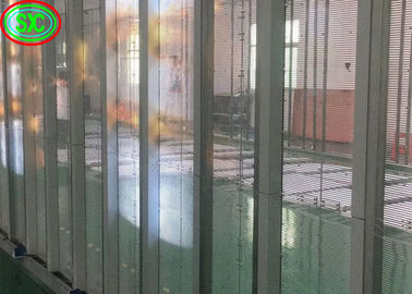 Indoor P3.91 Transparent LED Screen Glass Window Aluminium Cabinet Materiale schermo trasparente led