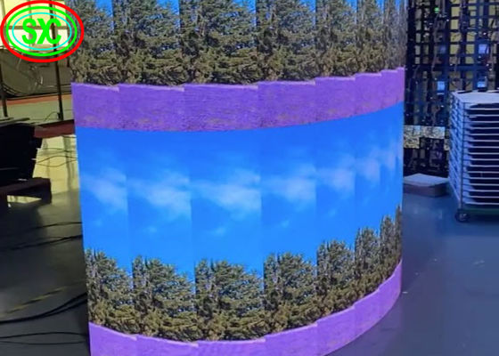 Schermo di visualizzazione a LED curvo per noleggio interno MBI5124 IC P3.91, schermo a colori mobile a colori a led