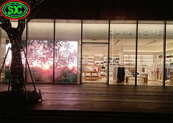 Schermo LED trasparente a colori P3.91-7.82 1000x1000mm Display in vetro