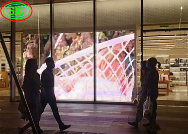 Screen LED trasparente interno P3.9-7.8 Full Color SMD Curved Led Video Wall Glass For Showcase