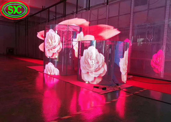 Prezzo buono all'interno all'esterno P3.91-P7.82 schermo LED a colori trasparente 500x1000mm 6000cd/M2 in linea