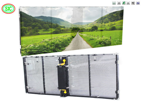 Shopping Mall Moda a colori pieni P3.91-7.82 schermo LED trasparente muro tenda in vetro