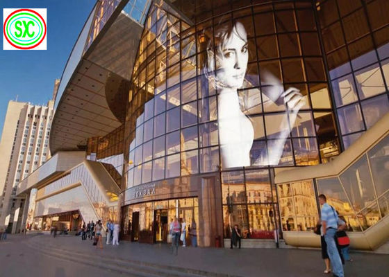 Schermo LED trasparente a colori P3.91-7.82 1000x1000mm Display in vetro