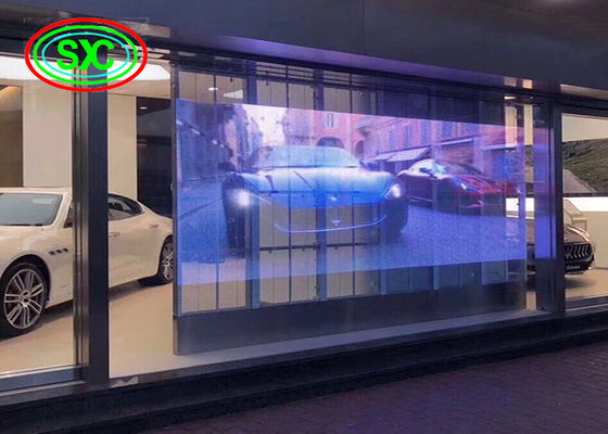 Screen LED trasparente interno P3.9-7.8 Full Color SMD Curved Led Video Wall Glass For Showcase