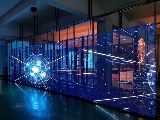 Prezzo buono Schermo di visualizzazione principale di vetro trasparente di vetro al minuto della finestra P7.81 LED di wifi trasparente dello schermo 500x1000mm di SCX in linea