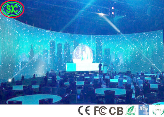 MBI 5124 SMD1010 1300cd/M2 P3.91 Curved Stage Led Display Display a colori pieni