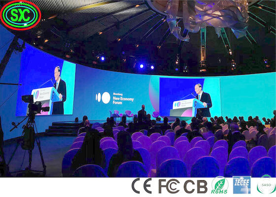 MBI 5124 SMD1010 1300cd/M2 P3.91 Curved Stage Led Display Display a colori pieni