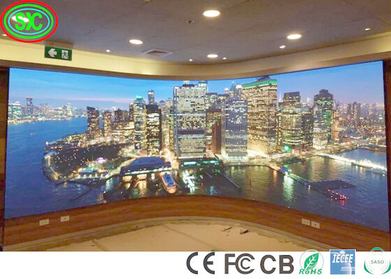 La fase dell'interno LED della curva P3.91 scherma il collegamento senza cuciture nella video esposizione di LED pronta a spedire