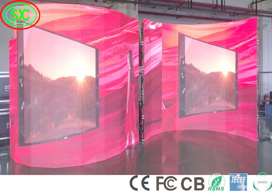 Indoor 1100cd/M2 P3.91 Curved Stage LED Screen 240W/M2 led stage background screen