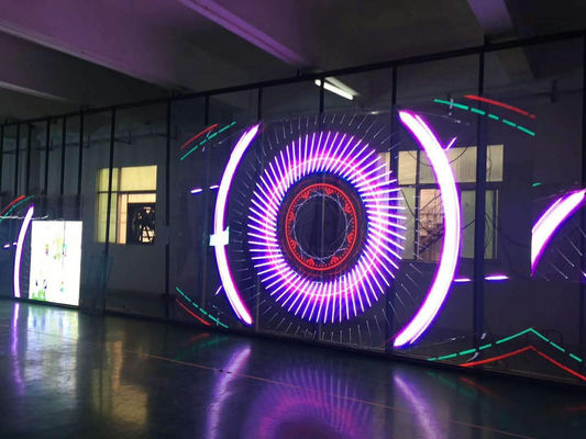 Materiale di plastica Ultra-sottile schermo a LED a colori trasparente video parete dotato di lampada a LED SMD2121