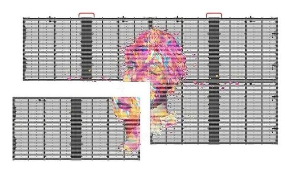 Screen LED trasparente interno P3.9-7.8 Full Color SMD Curved Led Video Wall Glass For Showcase