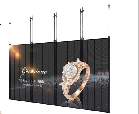 Prezzo buono Griglia impermeabile trasparente a LED parete di vetro P3.91-7.82 Colore pieno 160H/140V Angolo di visualizzazione 1920-3840Hz Tasso di aggiornamento in linea