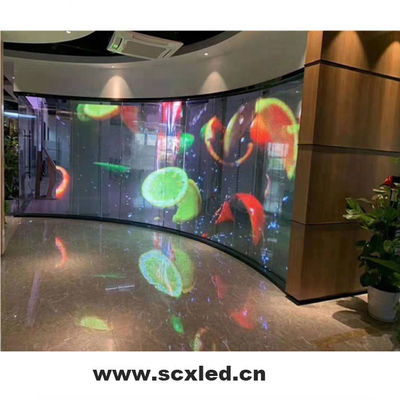 Wafer Chip Transparent LED Panel Alta visibilità Armadio in ferro/acciaio LED display trasparente