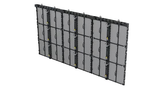 Screen LED trasparente interno P3.9-7.8 Full Color SMD Curved Led Video Wall Glass For Showcase