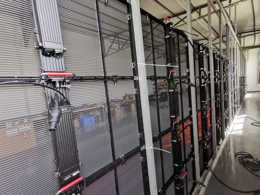 Schermo video LED trasparente P3.91 HD per pubblicità interna, garanzia 3~5 anni